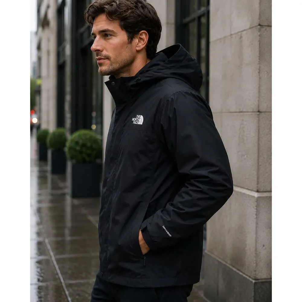 The North Face DryVent Waterproof Rain Jacket Black Hooded Shell Gorpcore Large